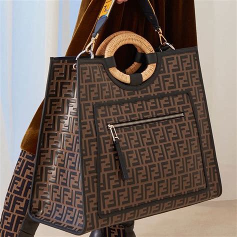 fendi runaway bag big|Fendi Runaway Large FF Embossed Century Calf Shopper Tote .